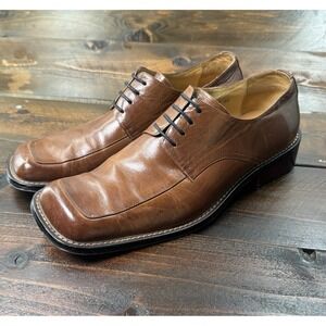 Borgesi Beverly Hills Italian Hand Made Leather Square Toe Oxford Mens 44/10.5